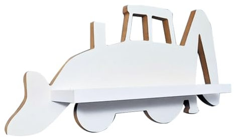 MOLILAND Regal Bagger | Baggerlader | Kinderzimmerdekoration Hängendes Regal | Skandinavischer Stil | Weißes Hängeregal