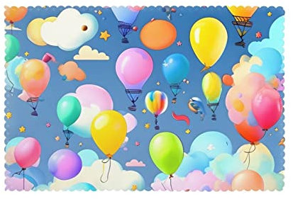Bunte Luftballon-Set, 6 Stück, Küchentischläufer, 30 x 45 cm, für den Innen- und Außenbereich, waschbare Tischsets