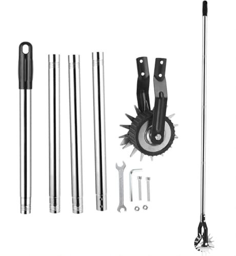 Tagliabordi Manuale per Prato, Taglia Bordi Giardino tagliaerba Manuale per Prato, Rotary mowers per Bordatura per Giardino marciapiede con Robusto Manico in Acciaio Inox (1,6 Metri)