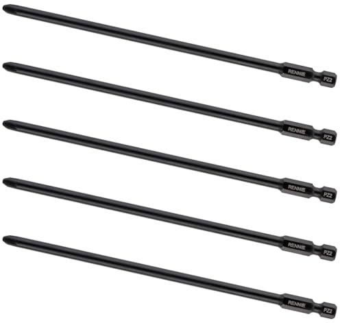 Rennie Tools 5 mm x 157 mm PZ2 Autofeed Collated Drywall Schraubendreher Pistole Bit Heavy Duty Pozidrive 2 kompatibel mit Makita BFR550 6843 DFR550