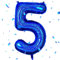 Zahlen Luftballon ,Marineblau Luftballon 5, 40 Zoll Marineblau Folienballon 5，101cm Marineblau Zahlenballon 5 Helium Ballon Luftballon 5 Geburtstag für 5 Jahre Geburtstagsdeko Kinder Mädchen Junge