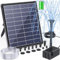POPOSOAP Bomba solar de fuente de 6,5 W para baño de pájaros, batería de respaldo integrada de 2400 mAh, fuente de agua solar con boquillas de doble capa y protección contra funcionamiento en seco