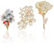 FOSDICK 3 Stück Brosche Damen Kristall Blume Broschennadeln Broschen für Kleidung Anstecknadeln mit Strass Hochzeit Blumenstrauß Pins Anstecker Brosche Gold Weiß Elegante Anstecknadel Abzeichen