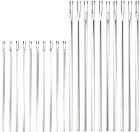PATIKIL 10 Pcs Doll Hair Rerooting Needles, 0.6mm/0.8mm Doll Hair Knitting Needles Metal Doll Knitting Needles for Doll Hair Making Supplies DIY Crafts Replacement Accessories, Silver Tone