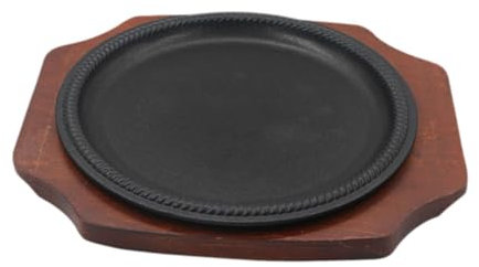 Baoblaze Assiette Teppanyaki pour Steak avec Base En Bois, S
