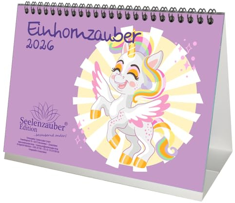 Einhornzauber DIN A5 Tischkalender für 2026 Dinosaurier - Seelenzauber