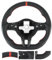 Acclcors Vollleder - Lenkrad Anti-Rutsch perforiertem Leder Grip Atmungsaktiv D-förmigen flachen Boden Lenkrad mit roten genäht, passend für VW Volkswagen Golf MK6 GTI 2008-2014