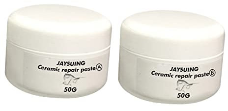 NUOBESTY Kit De Réparation Carrelage Pâte Céramique 2 Pièces Rapide Séchage Blanc 100g Intérieur Rénovation Mur Sol