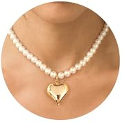 INNERDIVA Damen Halskette Gold Herzanhänger, Zwei-Lagen Kette, Langlebig, Geschenke für Damen,Schmuckstück für Jeden Anlass