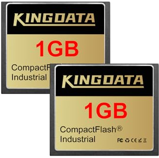 KINGDATA Industrial Compact Flash Memory Card 2pack 1GB FAT16 Type I for Industrial Equipment Vintage Digital Cameras