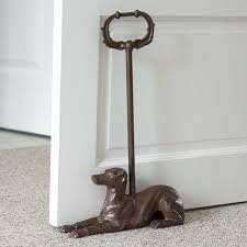 Tall Whippet Cast Iron Heavy Door Stop with Handle