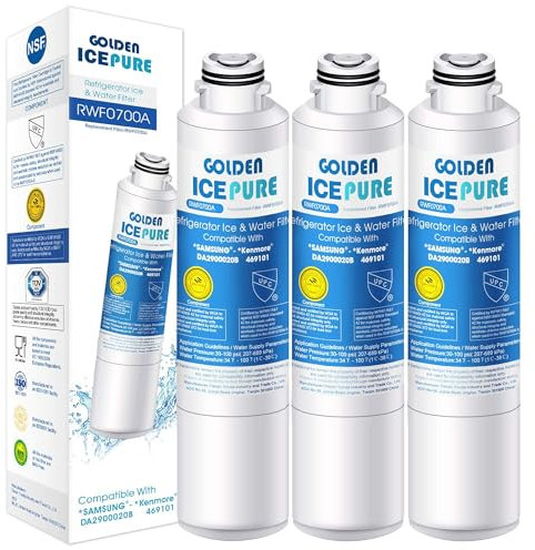 Golden icepure DA29-00020B Refrigerator Water Filter Replacement for Samsung DA29-00020B, DA29-00020A, HAF-CIN/EXP, 46-9101 White