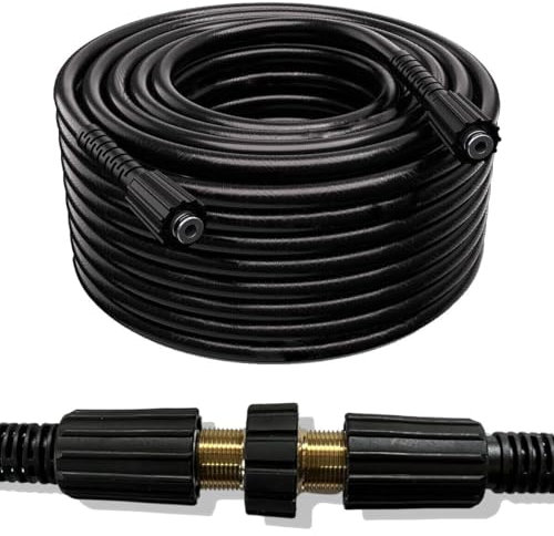 M&M Smartek 20m Hochdruckschlauch Verlängerung für Kärcher, Kränzle, King/Top Craft u.a. - Beidseitige Anschlüsse M22x1,5 - Max. 160 bar - 40° Schwarz
