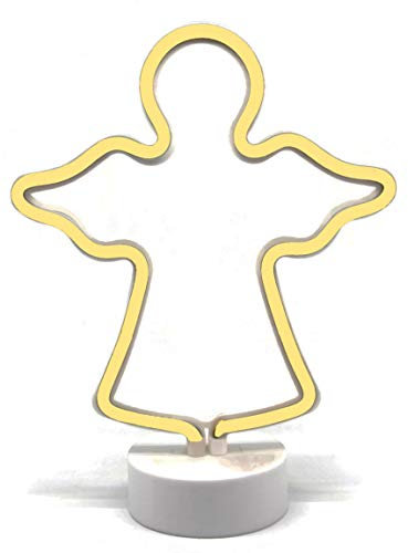 Bada Bing LED Neonlicht Engel Neonröhre Warmweiß Tischleuchte Dekolicht Stimmungslicht 54