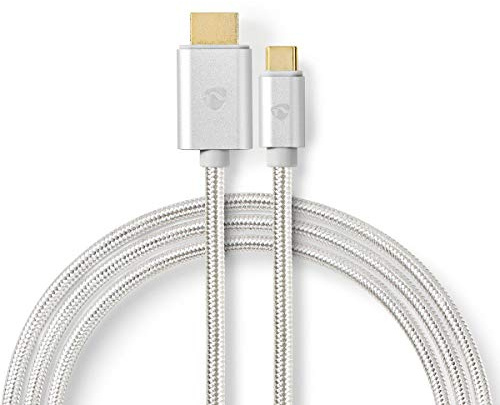 Nedis USB-C™ Adapter Cable, Fabritallic Series, USB 3.2 Gen 1, Ultra Performance Media Interconnects, 4K UHD 60Hz, Gold-Plated Connectors, Braided Nylon, 2.0m
