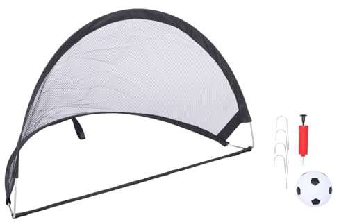 Dunlop Fußballtor - Tore - Pop-up - mit Ball, Pumpe und 4 Heringen - 2 Stück - 60 x 60 x 40 cm