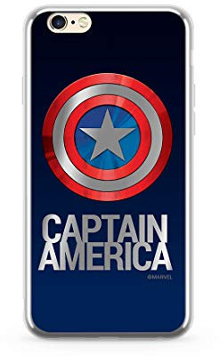 ERT GROUP Original Marvel Captain America TPU Case for iPhone 6 PLUS, Liquid Silicone Cover, Flexible and Slim, Protective for Screen, Shockproof and Anti-Scratch Phone Case Navy blue