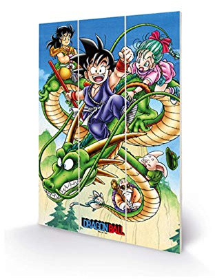 Lobcede.be Dragon Ball Holzdruck (schwebt durch den Himmel), 20 cm x 29,5 cm, offizieller Merchandise-Artikel