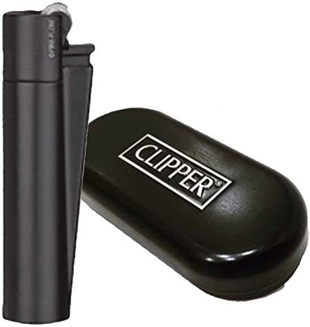 Clipper Flint Metall Metal Lighter Feuerzeug Geschenkbox Large Classic + All u Need Flaschenöffner Keyring (Black Micro)