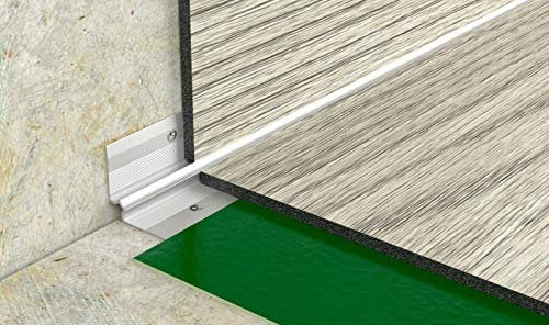 90 cm (2.95 ft) Aluminum LVT Stair Nosing Inner Corner Vinyl Flooring Stair Edge Profile Trim TMW Profiles (Silver W5)