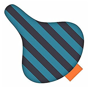 BikeCap - Fahrrad-Bezug Sattelüberzug Regenschutz Fahrradsattel-Bezug Sattelbezüge Seat-Cover Fahrrad-Sitzbezug (Petrol Stripes)