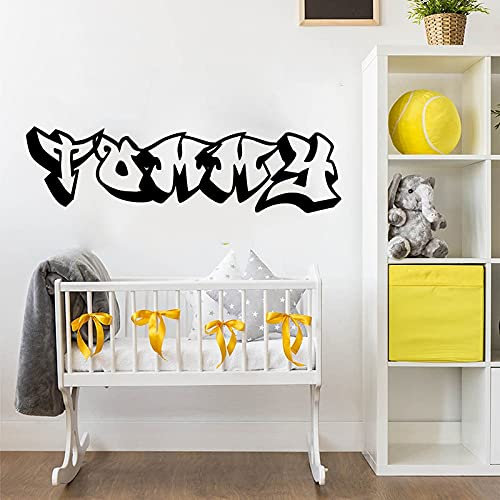 Zdklfm69 Wandtattoo Wandaufkleber Wandsticker 3D Custom Graffiti Name Spielzimmer Kinderzimmer Personalisierter Name Street Art Gamroom Vinyl 80x22cm
