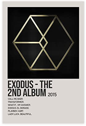Exodus – Das 2. Album von EXO Musiksänger, Poster, 1 Leinwand, Poster, Schlafzimmer, Dekoration, Sport, Landschaft, Büro, Raumdekoration, Geschenk, ungerahmt: 60 x 90 cm