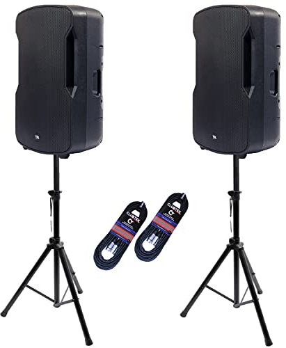 TEK audio Play15 15 Active Speaker 600W Stereo bluetooth and USB media player (Play Set) includes stands and cables