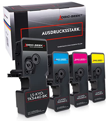 Logic-Seek 4 Toner kompatibel mit Kyocera TK-5440 für ECOSYS MA2100 PA2100 MA2100cfx MA2100cwfx PA2100cwx PA2100cx (Black,Magenta,Cyan,Yellow)