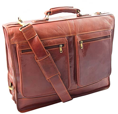 Canico Chestnut Anzugtasche aus echtem Leder, kastanienbraun, L, Reise-Kleidersack