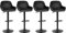 Tabouret de Bar Capitonné Lot de 4 Chaise Bar Pivotante Haute Velours Tabourets Cuisine avec Repose-Pieds, Chaise Haute de Cuisine pour Cuisine/Bar/Comptoir-4PC (Noir)