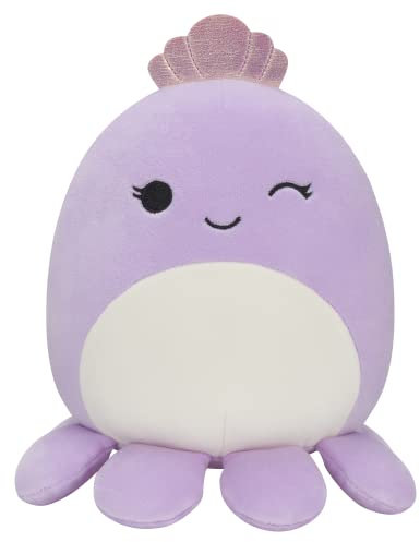 Squishmallows SQCR02398 - Violet der Oktopus mit Krone 19 cm, offizielles Kelly Toys Plüsch, superweiches Kuscheltier