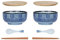 Cteahrow Bol à ramen japonais grand bol à soupe avec cuillère à couvercle, bol à ramen en céramique vintage, bols à salade, bol à nouilles instantanées - 900 ml (Lot de 2 rayures)