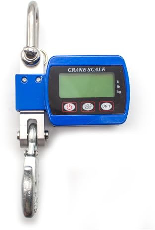 LeTkingok 500 kg tragbare elektronische Industriewaage, LCD-Digitalwaage, Kranwaage, robuste Gewichtshaken-Hängewaage (blau)