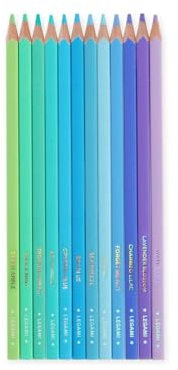 LEGAMI - Set mit 12 Buntstiften, weiche und widerstandsfähige Mine, hervorragende Temperaturbeständigkeit, inklusive Etui, 0,6 x 15,2 cm, Ocean Palette