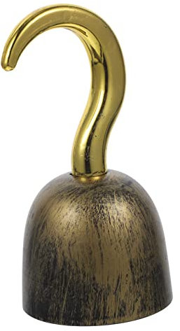 MERRYHAPY Golden Pirate Hook - Kunststoff Piratenhaken für Cosplay, Halloween, Party & Kostüm - 19x9x9 cm, 39g, Wandmontage, 100% Kunststoff