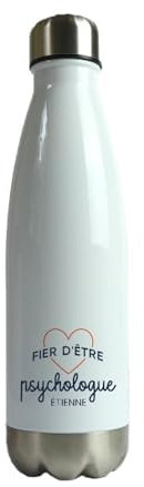CADEAUX.COM - Gourde Personnalisable - Fier d'être Psychologue - Gourde Isotherme Personnalisée - 500ml - Bouteille Thermos avec Message - Idée Cadeau Original- Cadeau Homme - Cadeau Femme