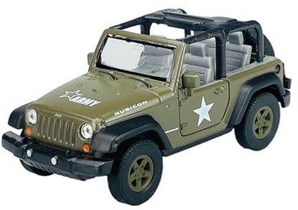 Welly Jeep Wrangler Rubicon JK Cabrio Offen Grün Militär 2007-2018 1/34-1/39 Metal Modell Auto Die Cast Neu im Kasten
