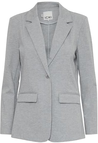 ICHI Ihkate Sus Long Bl4 Blazer décontracté, Gris mélangé (200318), L Femme