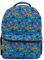 Super Mario Rucksack für Jungen und Mädchen, Schultasche mit Vordertasche, Allover-Charakter-Druck, Gaming-Büchertasche mit gepolstertem Rücken und verstellbaren Netzriemen, Laptoptasche innen, Blau,