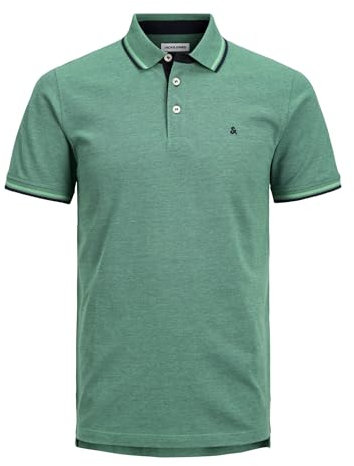 JACK & JONES Mens Jjepaulos Noos Polo Shirt, Deep Teal/Detail: Play, L UK