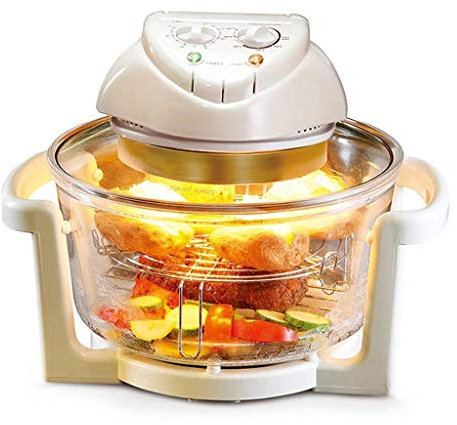 Friteuse sans huile, four turbo à convection halogène infrarouge 18 Qt, panier en acier inoxydable pour gril turbo, friteuse à air à convection, blanche pour chaque famille Comfortable anniversary