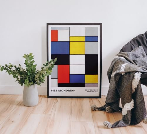 Piet Mondrian Komposition A, 1923 Vintage Poster - Abstrakte Kunst Zeitloser Stil Fine-Art A2