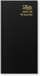 Letts of London Standard Slim academic 2024/2025 week to view 18 month diary - black