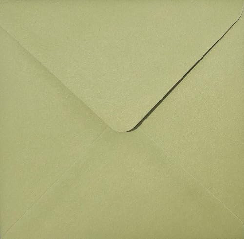 Briefumschläge, quadratisch, 155 x 155 mm, Salbei/Olivgrün, 12 Stück