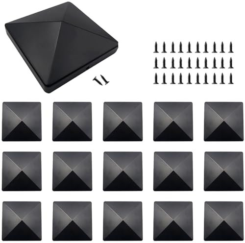 16 Pezzi Copripali da 100 * 100 mm Tappi per Recinzione Tappi per Pali in Legno Tappo Colonna Quadrata Tappi per Pali per Recinzioni Pali Guardrail Tubi in Acciaio