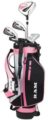Ram Golf SDX Junior Girls Golf Clubs Set with Bag (Pink, 6-8 Years, Left)