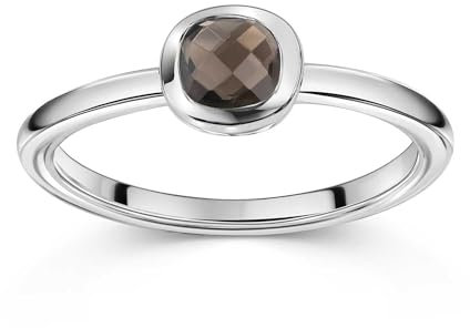 Materia Rauchquarz Ring Silber 925 Damen - Edelstein Ringe braun SR-145-58