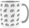 Purely Home Grey Elephants Mug - Cartoon Wild Safari Animals Gift Present - Tea/Coffee Grey & White Ceramic Cup
