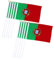 Mini Portugal drapeaux portables de bannières d'ondes nationales de la main-d'œuvre Fondues de bâton de parade résistant aux drapeaux 10pcs, jardinage